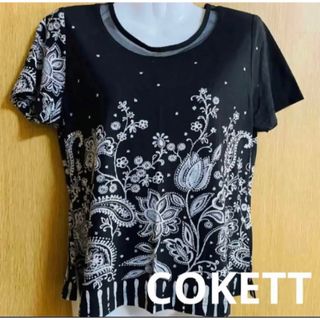 ★昭和レトロ  COKETT  コケット  Tシャツ  花柄  ペイズリー  M(Tシャツ(半袖/袖なし))