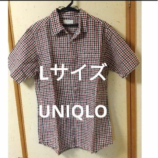 ユニクロ　シャツ 半袖 チェック 赤 青　UNIQLO(シャツ)