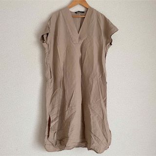 ザラ(ZARA)の★ ザラ　ミモレ丈、リネン込みゆったりワンピ　ZARA★(ひざ丈ワンピース)