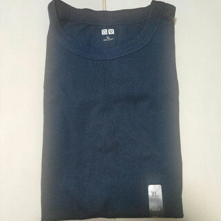 ユニクロ(UNIQLO)の▲ ユニクロ　UクールネックTシャツ　Navy 半袖サイズXL(Tシャツ/カットソー(半袖/袖なし))