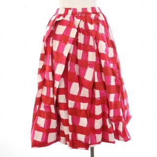 ユニクロ(UNIQLO)のユニクロ MARNI バルーンシェイプスカート ミモレ ロング S ピンク 赤(ロングスカート)