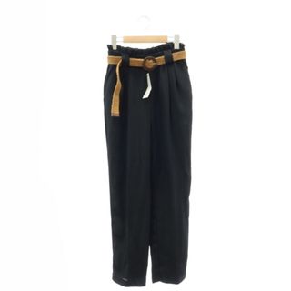 ザラ(ZARA)のザラ ZARA belt pants テーパードパンツ イージー タック S 黒(その他)