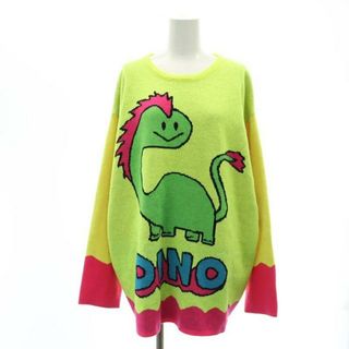 ギャラクシー(galaxxxy)のギャラクシー DINO 恐竜 ニット セーター 長袖 F ネオンイエロー(ニット/セーター)