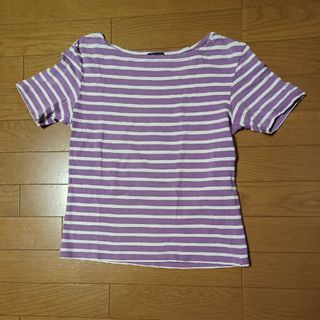 レディースS  ショート丈　Tシャツ　ボーダー　半袖(Tシャツ(半袖/袖なし))