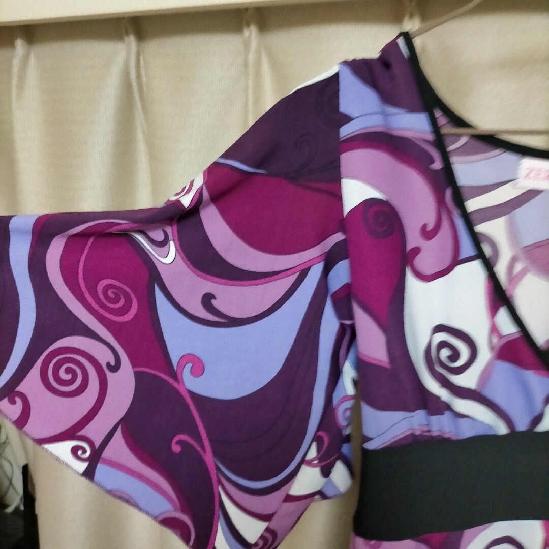 裾アシンメトリー胸元カシュクール　ワンピ レディースのワンピース(ロングワンピース/マキシワンピース)の商品写真