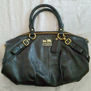 コーチ(COACH)の★コーチ 皮 ハンドバッグ ブラック 美品(ハンドバッグ)