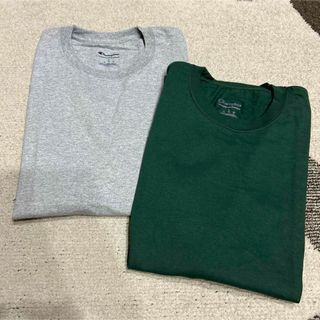 チャンピオン(Champion)のチャンピオン champion 半袖Tシャツ　グレー　緑　Lサイズ　2枚セット(Tシャツ/カットソー(半袖/袖なし))