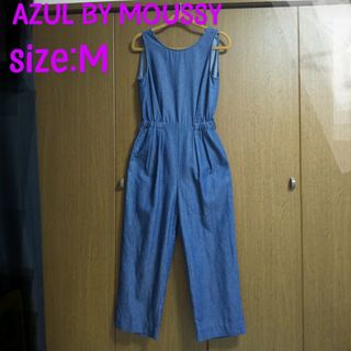 AZUL by moussy - AZUL BY MOUSSY デニム オールインワン ノースリーブ 背中チラ見せ