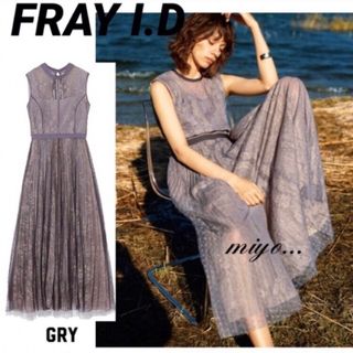 フレイアイディー(FRAY I.D)の[美品]FRAY I.D/ ドットチュールドレス(ロングワンピース/マキシワンピース)