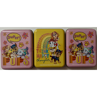 パウ・パトロール　角缶チョコ　！！　3缶(ピンク2缶＋黄色1缶)　☆新品☆　(菓子/デザート)