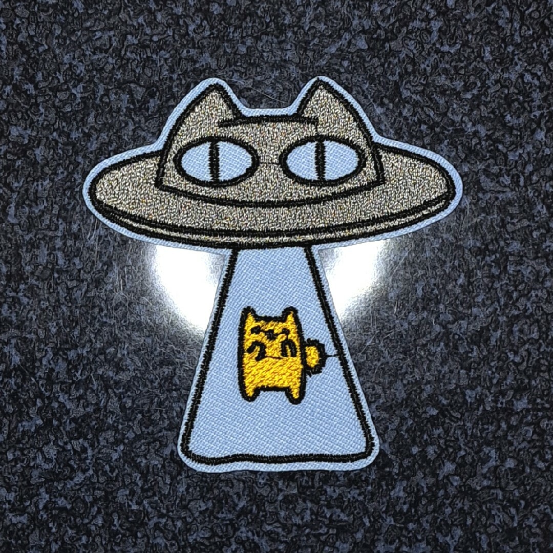 アイロンワッペン 猫 UFO ハンドメイドの素材/材料(各種パーツ)の商品写真