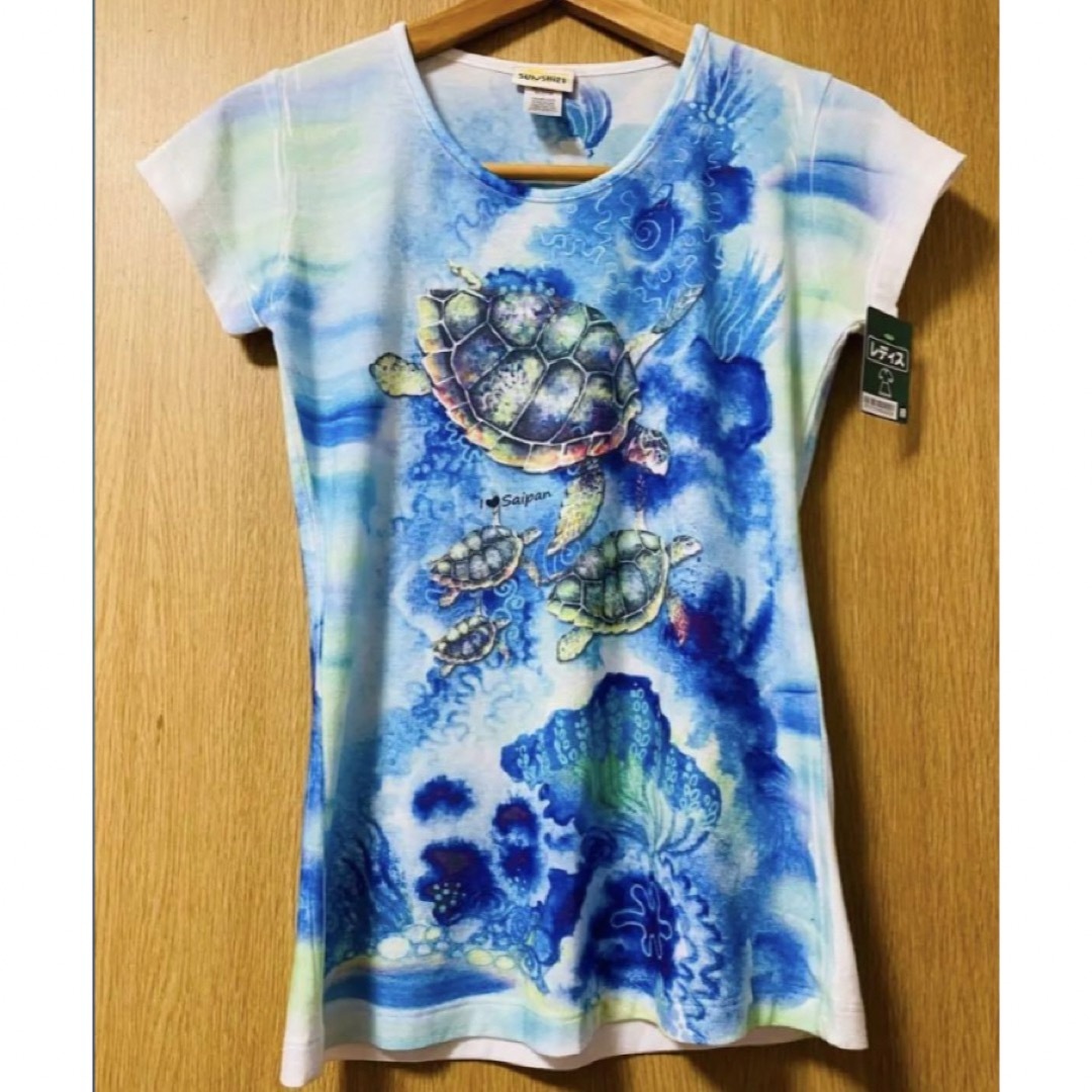 ◆レディース  トップス  Tシャツ  亀  カメ  サイパン レディースのトップス(シャツ/ブラウス(半袖/袖なし))の商品写真