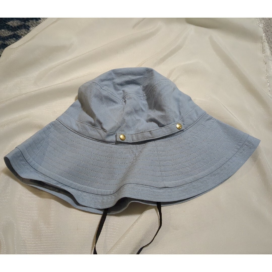 UVカット ハット 帽子 ライトブルー/M(約58cm)(未使用) レディースの帽子(ハット)の商品写真