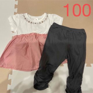 NO.3291 セットアップ 半袖 長ズボン 女の子 100(Tシャツ/カットソー)