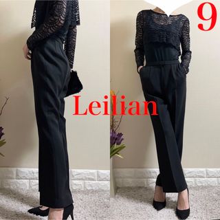 leilian - 極美品！Leilian レリアン　美脚　センタープレス　テーパードパンツ 黒　9