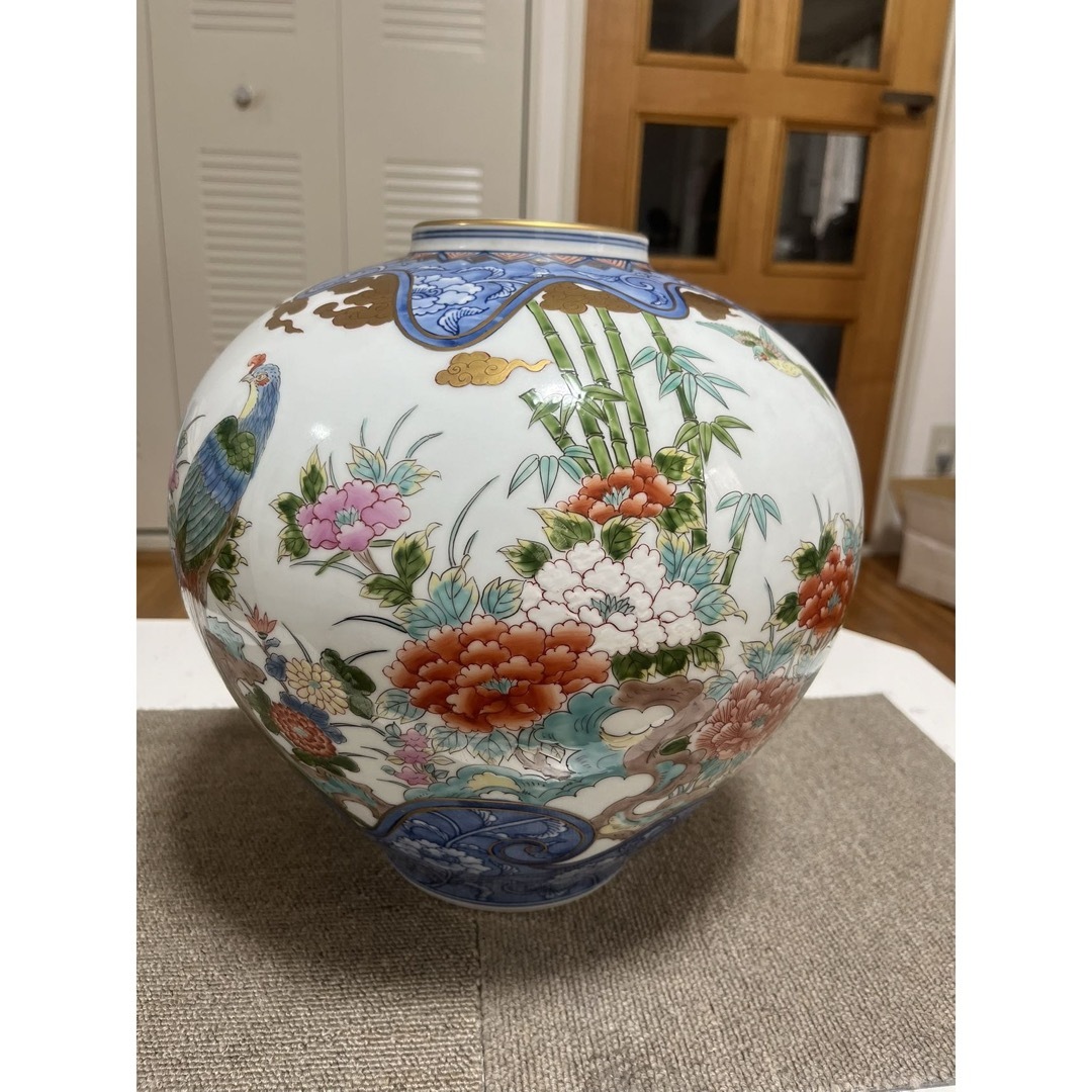 高級 伊万里焼 弥左ヱ門 花器 フラワーベース有田焼 花瓶 豪華 陶器  インテリア/住まい/日用品のインテリア小物(花瓶)の商品写真