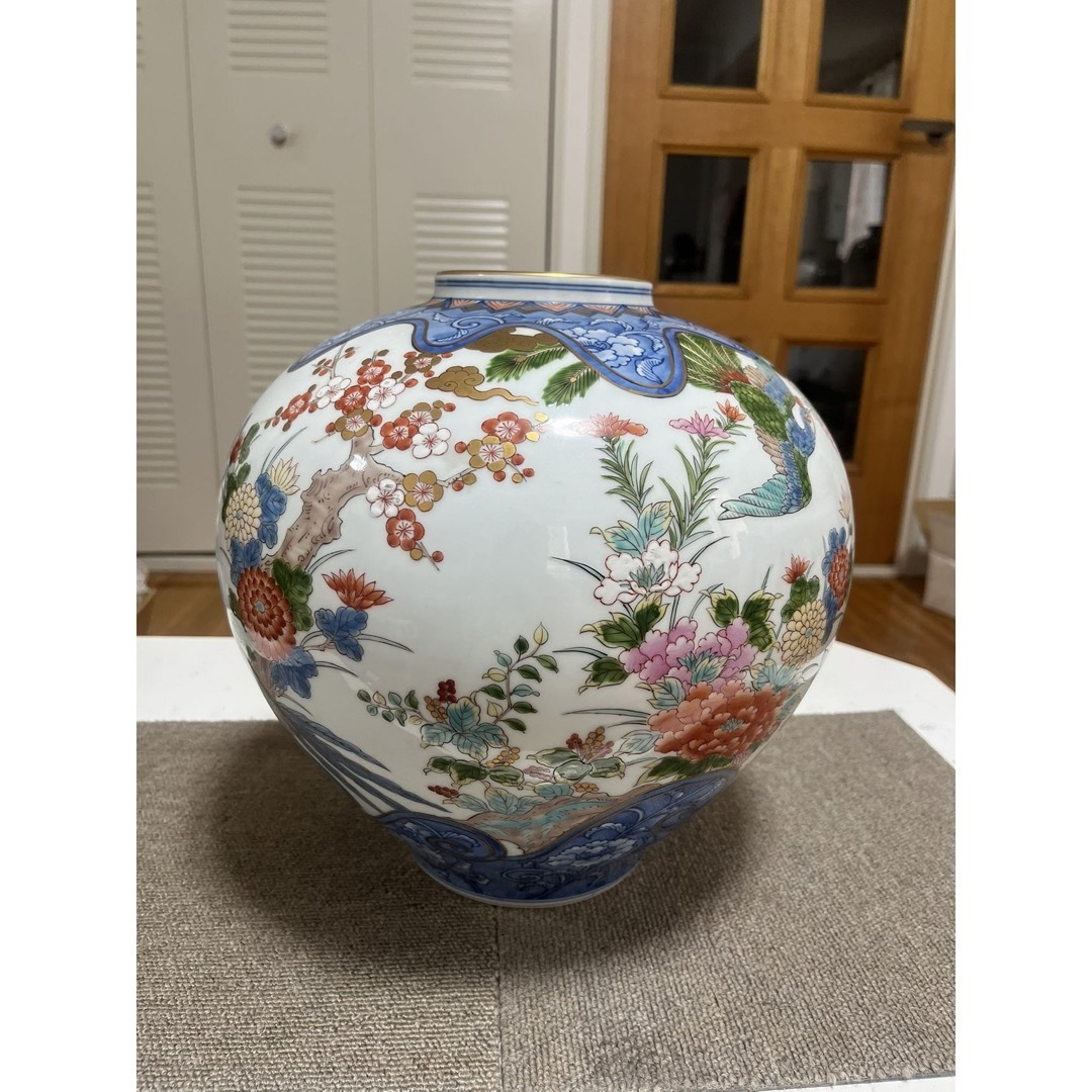 高級 伊万里焼 弥左ヱ門 花器 フラワーベース有田焼 花瓶 豪華 陶器  インテリア/住まい/日用品のインテリア小物(花瓶)の商品写真