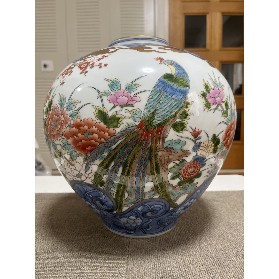 高級 伊万里焼 弥左ヱ門 花器 フラワーベース有田焼 花瓶 豪華 陶器  インテリア/住まい/日用品のインテリア小物(花瓶)の商品写真