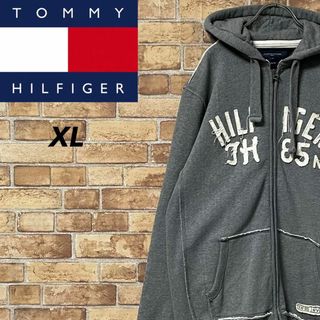 トミーヒルフィガー(TOMMY HILFIGER)のトミーヒルフィガー　パーカー　スウェット　ビッグシルエット　刺繍ロゴ　XL(パーカー)