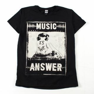 新品 クルーネック DJベビー Tシャツ mao-0037/S～XL　ブラック(Tシャツ/カットソー(半袖/袖なし))