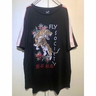 古着　虎　タイガー　飛ぶ社会　半袖　Tシャツ(Tシャツ/カットソー(半袖/袖なし))
