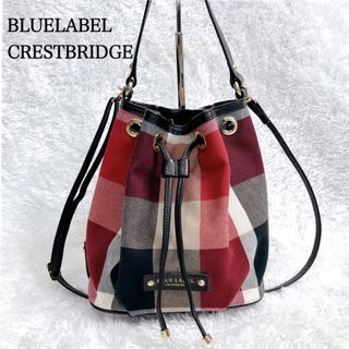 ブルーレーベルクレストブリッジ(BLUE LABEL CRESTBRIDGE)の美品✨️ブルーレーベルクレストブリッジ ショルダーバッグ  チェック レッド(ショルダーバッグ)