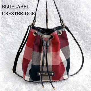 BLUE LABEL CRESTBRIDGE - 美品✨️ブルーレーベルクレストブリッジ ショルダーバッグ  チェック レッド