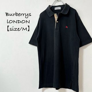 バーバリー(BURBERRY)のBURBERRY/バーバリー★ポロシャツ★ノバチェック★ブラック/黒×赤★M(ポロシャツ)