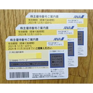 エーエヌエー(ゼンニッポンクウユ)(ANA(全日本空輸))のANA株主優待券 3枚(その他)