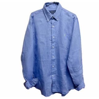 ラルフローレン(Ralph Lauren)の【美品・リネン100%】ポロ ラルフローレン　長袖シャツ　バンドカラー(シャツ)