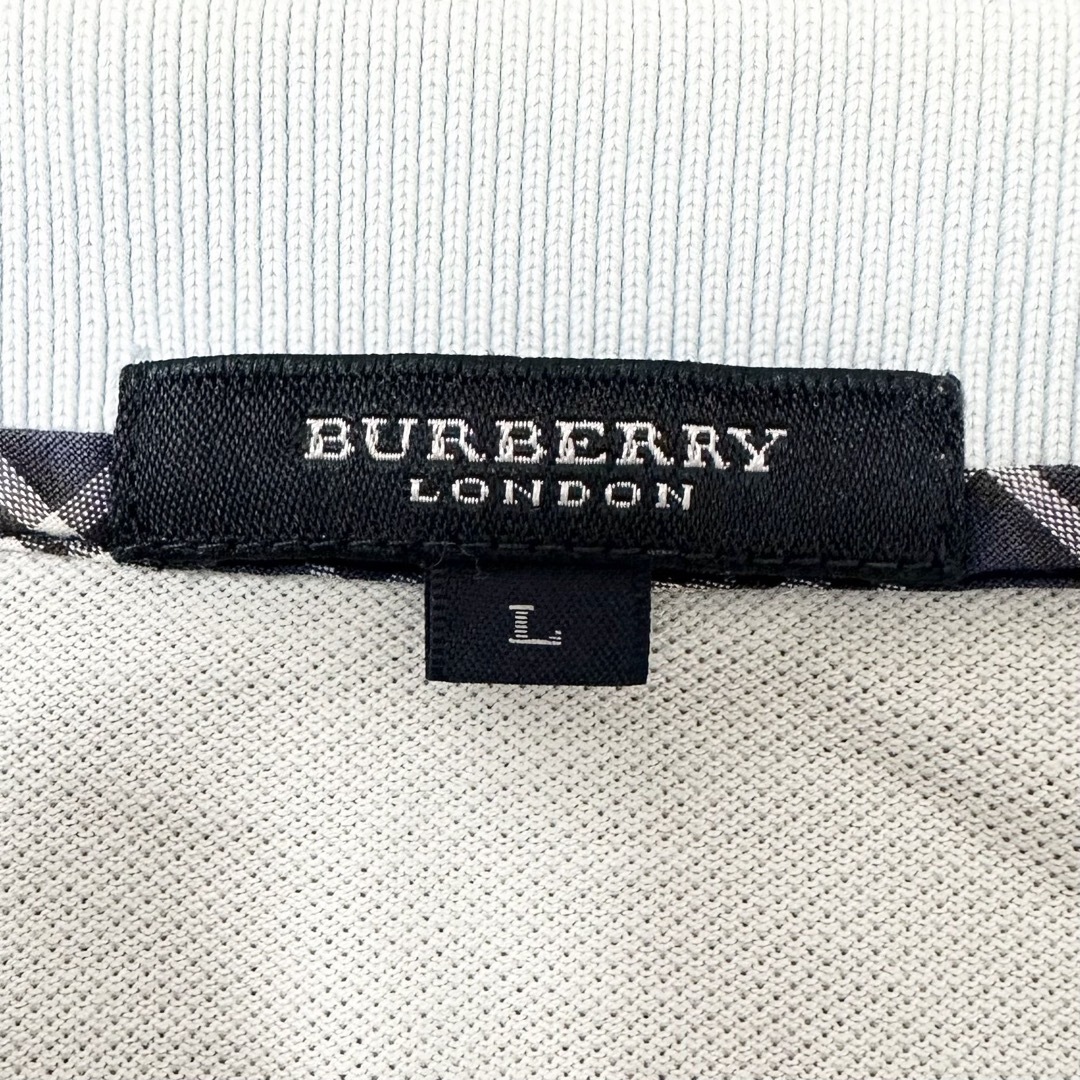 BURBERRY(バーバリー)のBURBERRY/バーバリー★ポロシャツ★ノバチェック★ブルー/水色×紺★L メンズのトップス(ポロシャツ)の商品写真