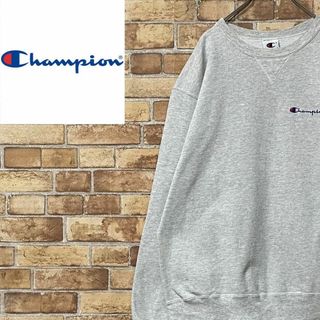 チャンピオン(Champion)のチャンピオン　スウェット　トレーナー　刺繍ロゴ　ライトグレー　ビッグシルエットL(スウェット)