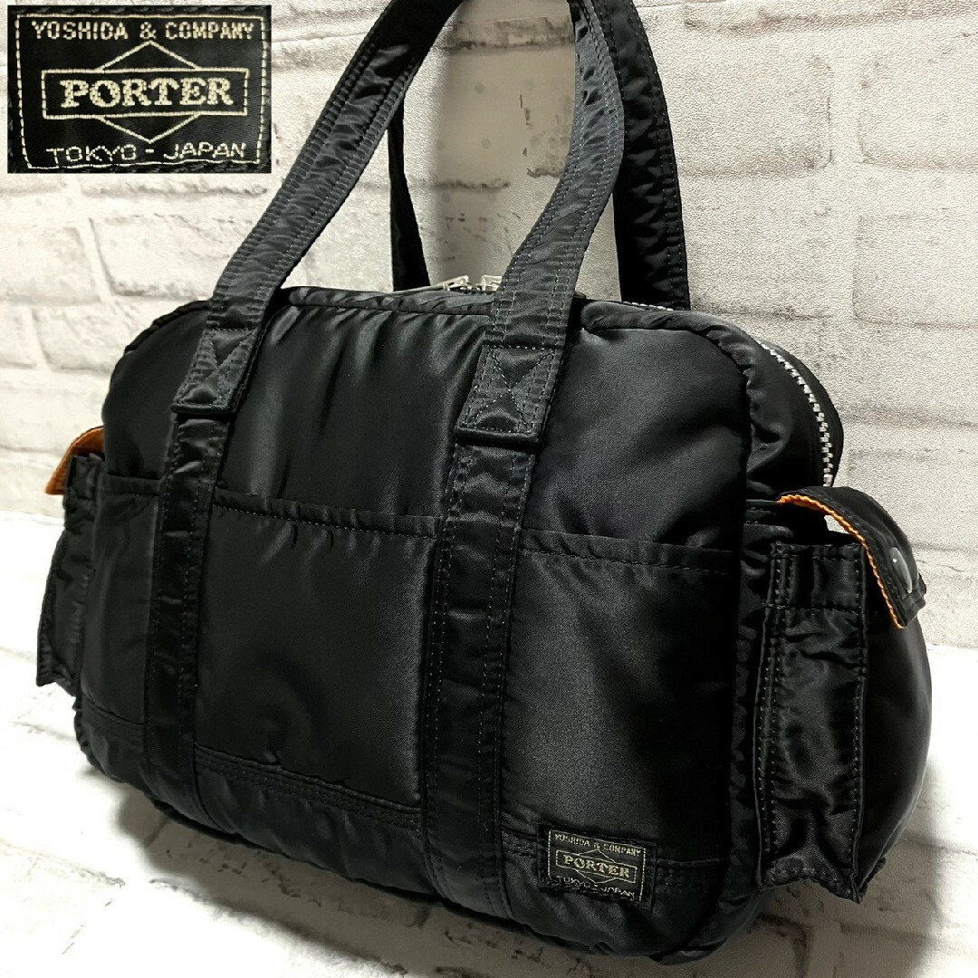 美品】PORTER ポーター タンカー くじか ミニボストンバッグ 黒 美品】PORTER ポーター タンカー くじか ミニボストンバッグ 黒