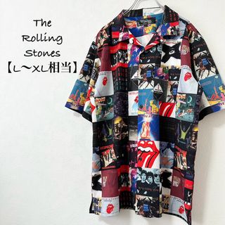 美品★RollingStones/ローリングストーンズ★半袖総柄シャツ★L〜XL