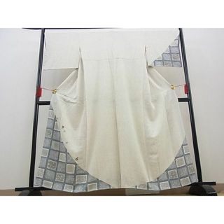 平和屋野田店■訪問着　刺繍　格子枝花文　金糸　逸品　BAAC9668ts　(着物)