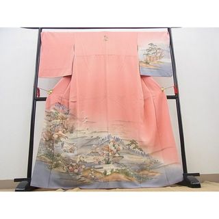 平和屋野田店■訪問着　手描き　源氏物語　暈し染め　金彩　逸品　BAAC9671ts(着物)