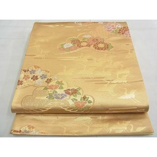 平和屋野田店◎六通柄袋帯　唐織　笠松飛鶴花文　金糸　逸品　BAAC8081du(帯)