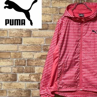 PUMA - PUMA　プーマ　ナイロンジャケット　パーカー　刺繍ロゴ　ピンク　ドット　M