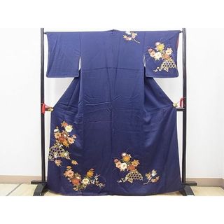 平和屋野田店■訪問着　友禅　刺繍　籬牡丹花文　金彩　逸品　BAAC9610hv(着物)