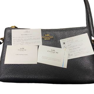 コーチ(COACH)の極美品COACHコーチ 二層式ショルダーバッグ レザー ブラック黒 F38273(ショルダーバッグ)