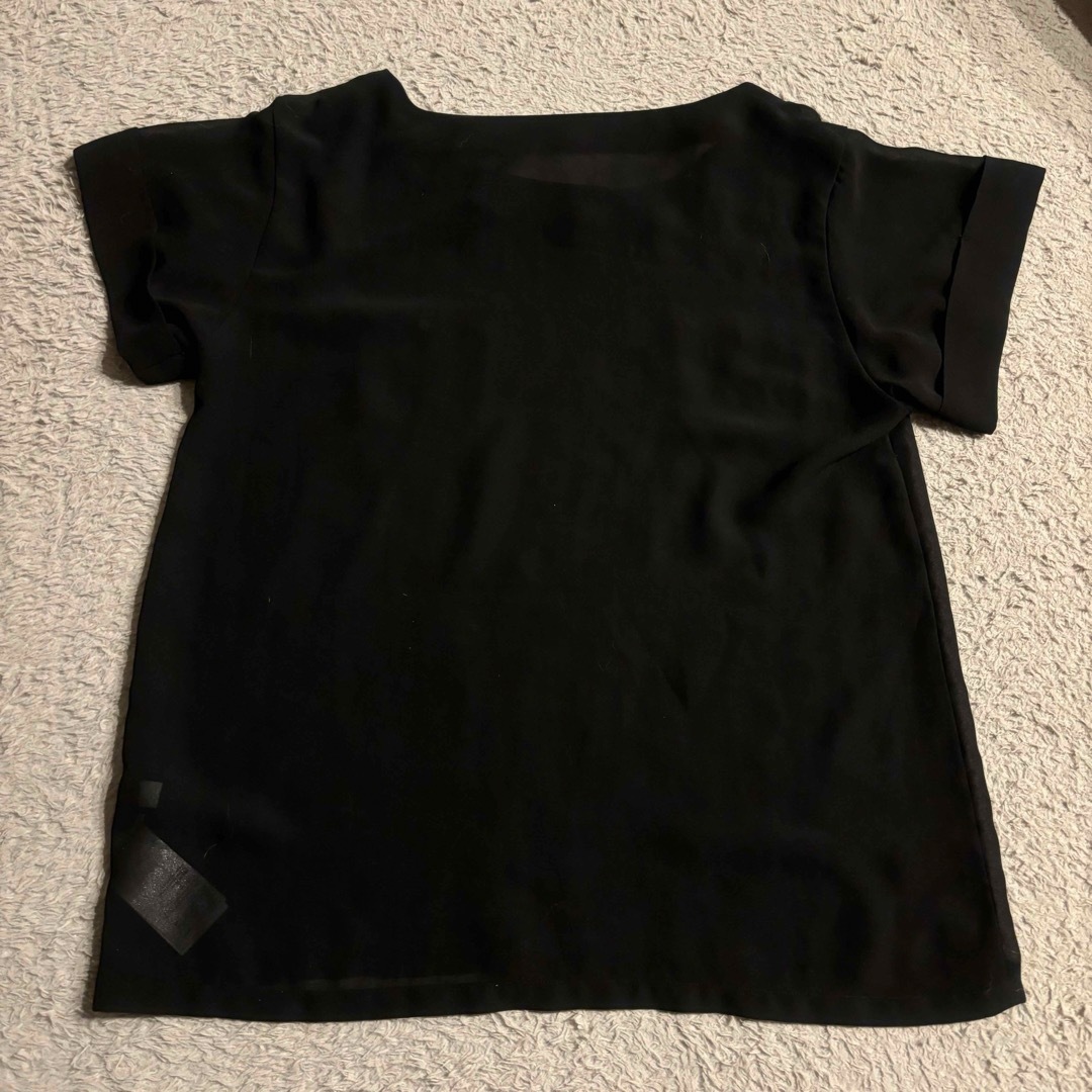 UNIQLO(ユニクロ)のUNIQLO ユニクロ  半袖 トップス Tシャツ カットソー シースルー 黒  レディースのトップス(シャツ/ブラウス(半袖/袖なし))の商品写真