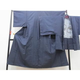 平和屋野田店■男性　お召　アンサンブル　100亀甲　羽裏：龍　逸品　BAAC9154ts　(着物)