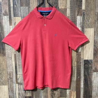 ノーティカ(NAUTICA)のノーティカ メンズ ロゴ ピンク 2XL USA古着 90s 半袖 ポロシャツ(ポロシャツ)