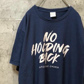 NO HOLDING BACK 殴り書き USA輸入 デカロゴ Tシャツ(Tシャツ/カットソー(半袖/袖なし))