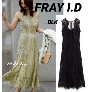 FRAY I.D - [美品]FRAY I.D/レースモチーフドレス/BLK