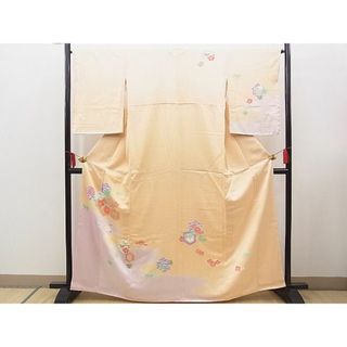 平和屋野田店■訪問着　亀甲芝草菊梅笹文　暈し染め　逸品　BAAC9607hv(着物)