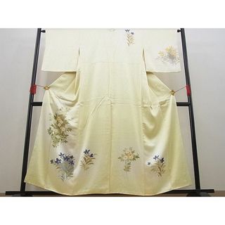 平和屋野田店■訪問着　手描き　秋草文　暈し染め　逸品　BAAC9677　(着物)