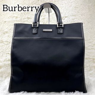 バーバリー(BURBERRY)のBurberry ビジネスバッグ　ブラック　ナイロン　レザー　A4 PC ハンド(ビジネスバッグ)