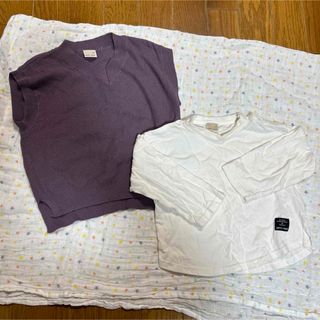 プティマイン(petit main)の美品 プティマイン S(90) ベスト付きカットソー(Tシャツ/カットソー)