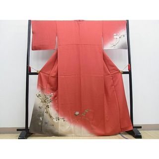 平和屋野田店■訪問着　螺鈿　ふくら雀に椿　暈し染め　金銀彩　逸品　BAAD0710kg(着物)